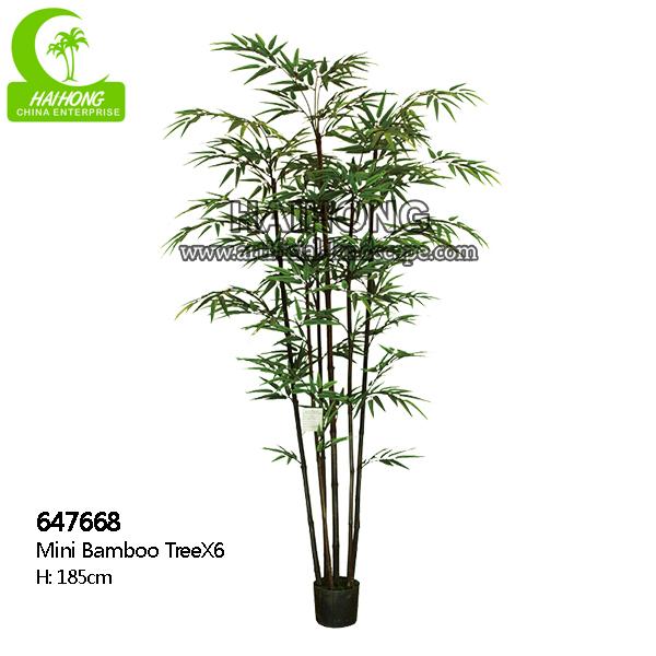 árbol de bambú verde artificial realista para la decoración del jardín y del landscpe
