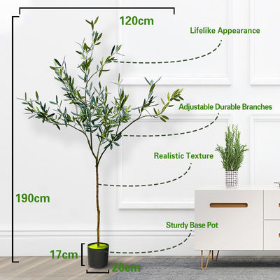 195cm Artificial Olive Tree Light Decoration Restarant Bonsai Evergreen Fabric Leaves