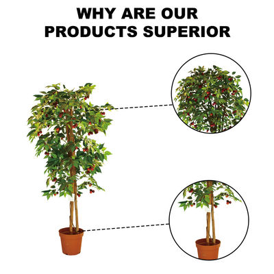 160cm Artificial Cherry Tree Corner Decoration Lush Style No Nursing Easy To Care Evergreen Plants