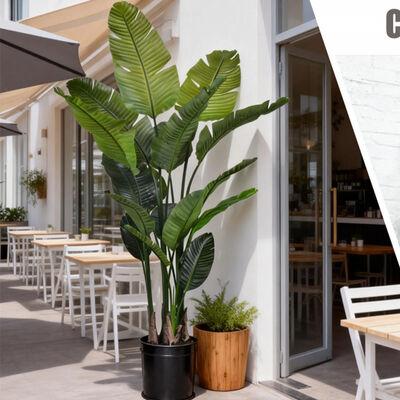 High Quality Real Touch Leaves Artificial Plant Strelitzia Nicolai Fire Resistant Faux Bird of Paradise for Indoor and Outdoor