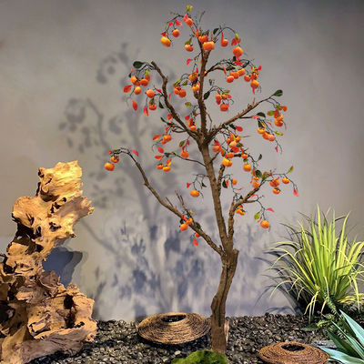 Garden Bonsai Artificial Persimmon Tree Retro Style Landing Fruit Plant