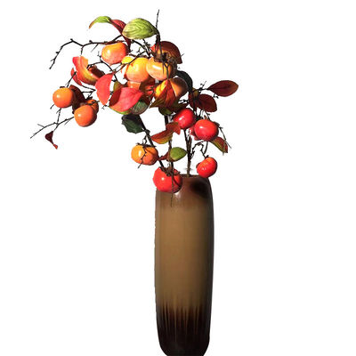 Anti Fading Artificial Persimmon Red Fruit Tree Home Desktop Soft Decoration