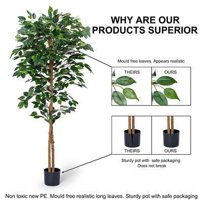 160cm Artificial Potted Floor Plants Green Ficus Bonsai Office Decor