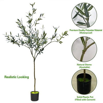 195cm Artificial Olive Tree Light Decoration Restarant Bonsai Evergreen Fabric Leaves