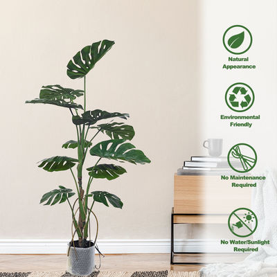 Plantas en conserva artificiales del piso del árbol falso de Monstera para la decoración casera