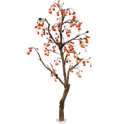 Durable Artificial Landscape Trees Persimmon Indoor For Hotel Bolcony Potted Plant Natural Orange