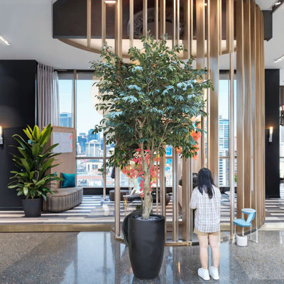 Planta de seda sintética para interior/exterior, 2,8 m, 9,3 pies, árbol artificial de Ficus para decoración del hogar, la oficina, la sala de estar y el jardín
