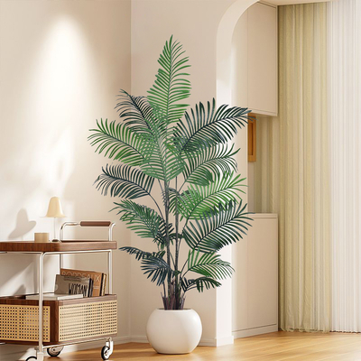 Plantas de palmeras artificiales Areca Plantas de palmeras en macetas para interiores al aire libre Paisaje decorativo