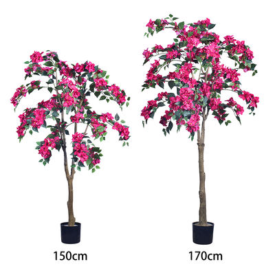 Árboles de flores de buganvilla artificiales de PVC para decoración del hogar al por mayor Flores de tela para la decoración del hogar