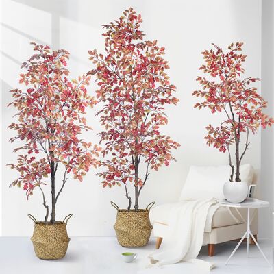 Árbol de Roble Otoñal Artificial Comercial | 160cm 185cm 210cm Árbol de Follaje de Otoño para Ambiente de Hotel y Restaurante
