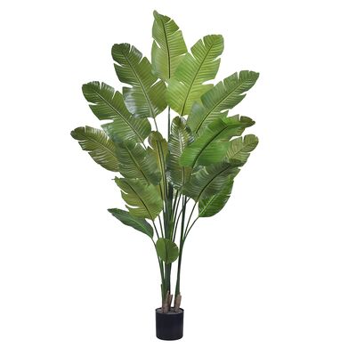 Nueva llegada de Haihong Plantas artificiales de interior Realista Ave del Paraíso Planta artificial Decoración de palmera tropical Salón para el hogar