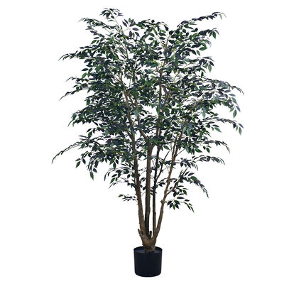 Mini Árbol de Ficus Artificial Realista - Tronco Artístico en 7.5 pies/9.2 pies, Bajo Mantenimiento para Diseño de Interiores de Lujo en Spa y Restaurantes