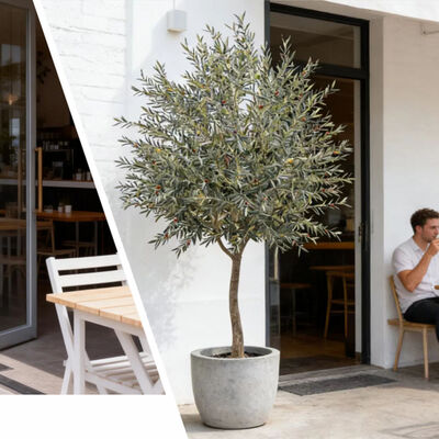 Planta Artificial de Gran Venta Combinando Olivos en Maceta Olivo Ornamental de Alta Calidad Artificial para Decoración Interior