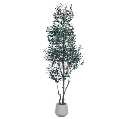 HAIHONG Árbol de olivo artificial en maceta Retardante de fuego plástico duradero natural de contacto Plantas de interior para la decoración del hogar en el interior