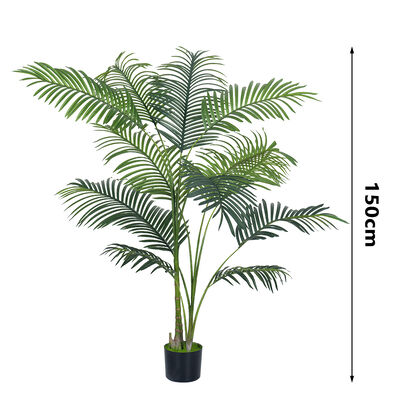 wholesale 150cm Artificial Tropical Palm Hawaii Palm Plant Potted Faux Green Plants For Indoor Decoration